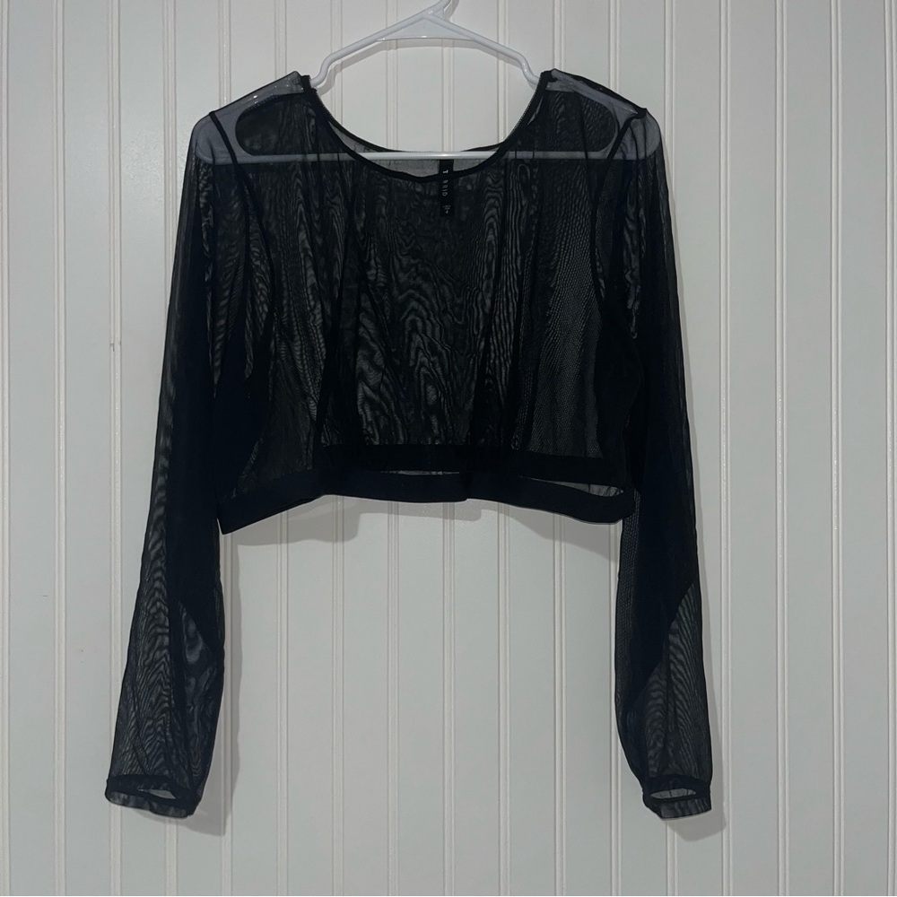 Torrid size 4 black sheer long sleeve top
